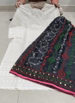 Pure Camric Cotton Black Casual Wear Chikankari Work Readymade Kurti With Plazzo